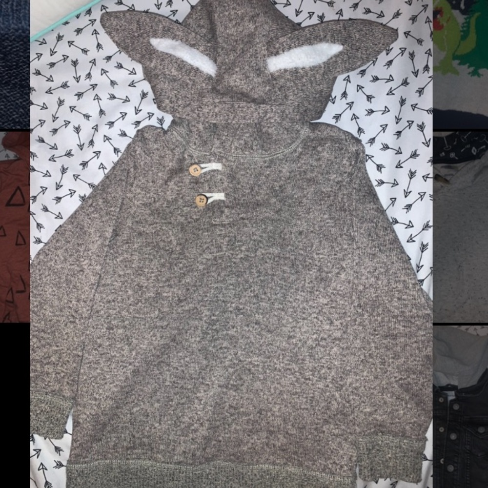 Tan Hoodie w/ Bunny Ears- Boys 5t
